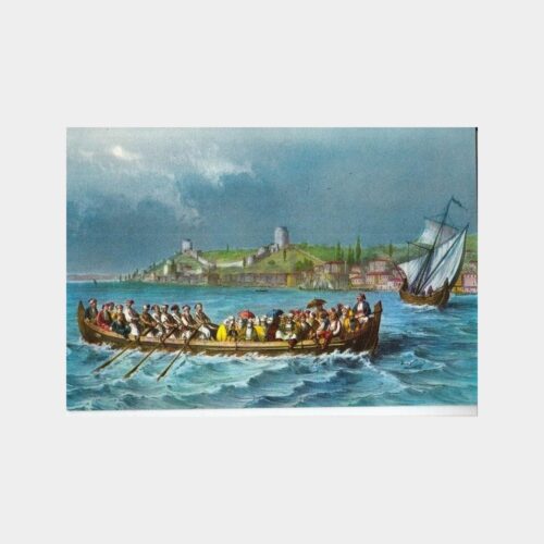 Osmanlı Dönemi Boğaziçi Yolcu Kayığı Kartpostal