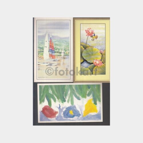 Ressam Ağızla Yapılan Tablo Resimli 6 Adet Tebrik Kartı - Görsel 2