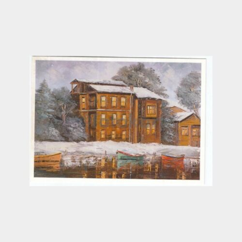 Ressam F. Oktay Aksoy Tablosu - Kurbağalıdere Kış Kartpostal