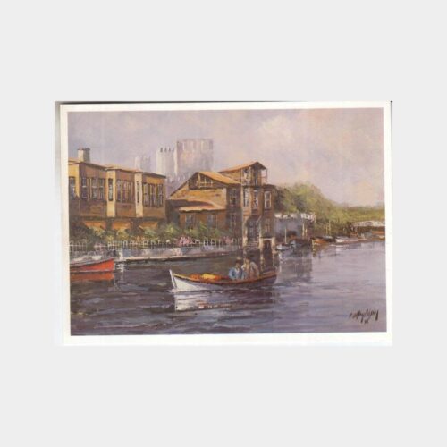 Ressam F. Oktay Aksoy Tablosu - Anadoluhisarı Kartpostal