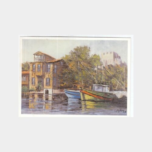 Ressam F. Oktay Aksoy Tablosu - Anadoluhisarı Kartpostal