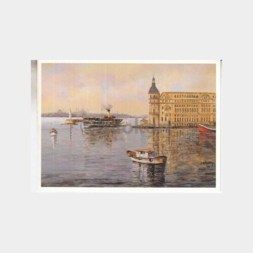 Ressam F. Oktay Aksoy Tablosu - Haydarpaşa Kartpostal