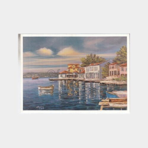 Ressam F. Oktay Aksoy Tablosu - Çengelköy Kartpostal