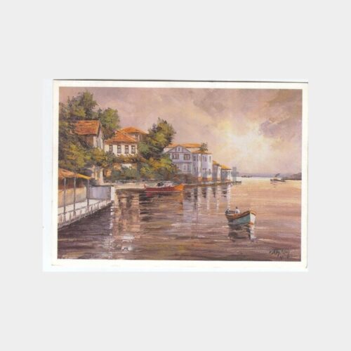 Ressam F. Oktay Aksoy Tablosu - Çengelköy Kartpostal