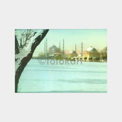 1989 Sultanahmet Camii Kar Kış Manzara Kartpostal