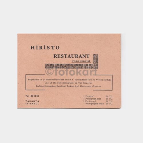 1969 Tarabya Hiristo Restaurant Fotoğraf Kabı