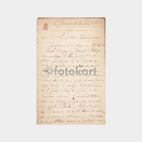 1888 Tarihli İstanbul Başlıklı Fransızca Mektup