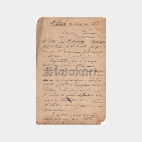 1888 Tarihli İstanbul Başlıklı Fransızca Mektup