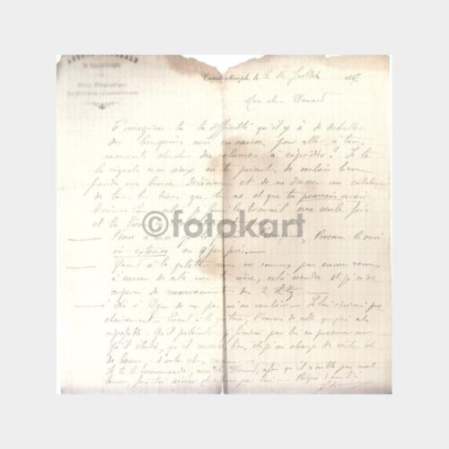 1887 Tarihli İstanbul Başlıklı Fransızca Mektup
