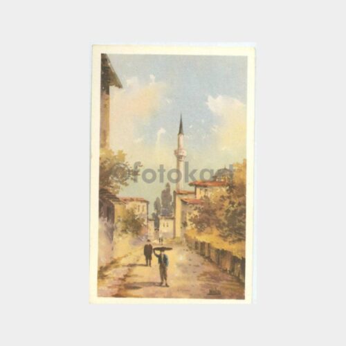1940 Üsküdar Tarihi Sokak Tablo Kartpostal