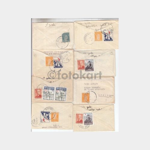 1952 Yardım Pullu Tebrik Zarfları (29 Adet) - Görsel 2