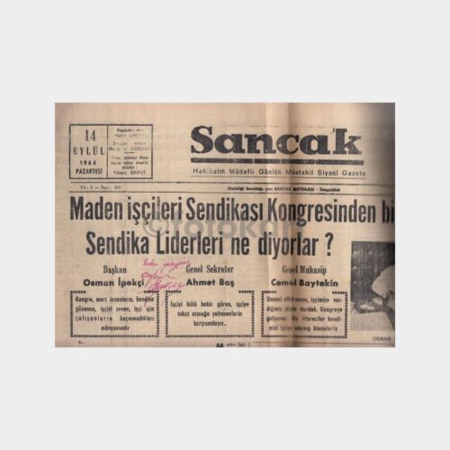 1964 Zonguldak Sancak Gazetesi - 14 Eylül
