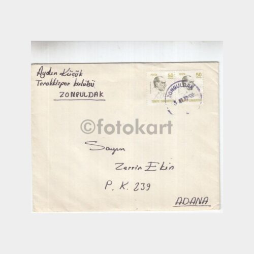 1972 Zonguldak Posta Damgalı Zarf