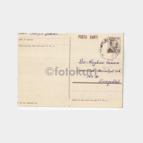 1956 Ata 15 Kr Baskılı Posta Kartı-Antiye