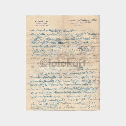1926 Belçika Emirzian Ermenice İş Teklif Mektubu