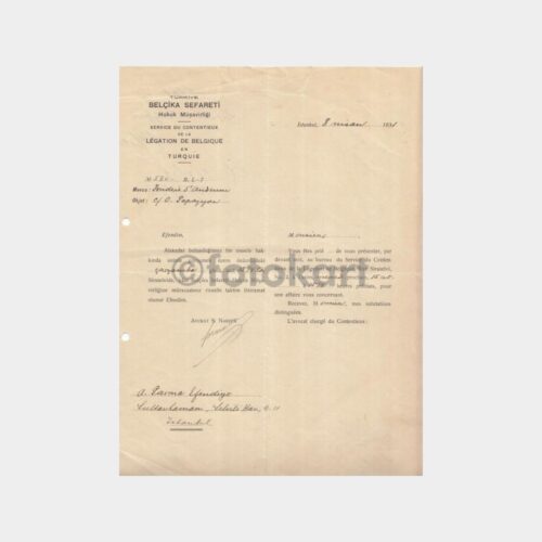 1931 Belçika Konsolosluğu Davet Yazısı