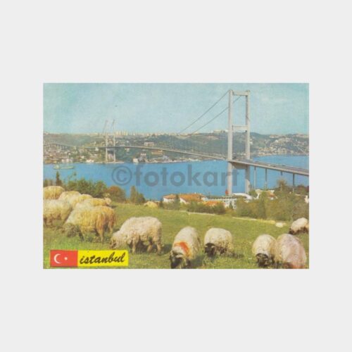 1973 İstanbul Beylerbeyi Boğaziçi Köprüsü Görünüş Kartpostal