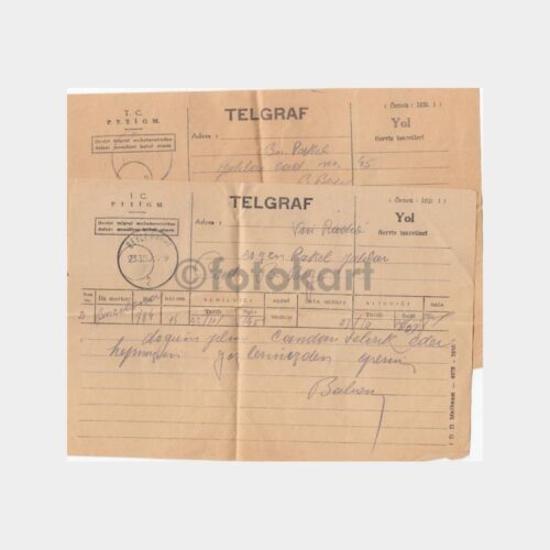 1953 Beylerbeyi Posta Damgalı 2 Adet Telgraf