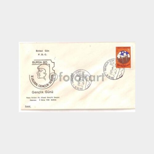 1980 Bursa Pul Sergisi Gençlik Günü FDC