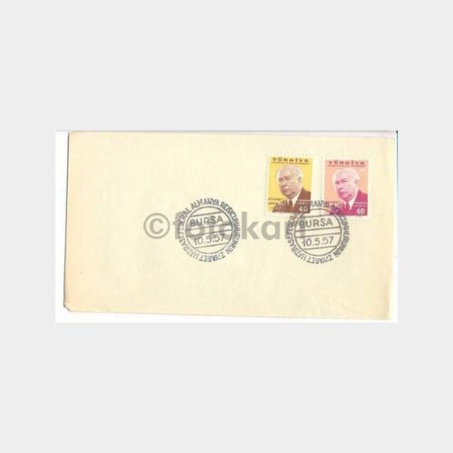 1957 Almanya Cumhurbaşkanı Bursa Ziyareti FDC