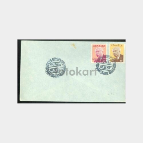1957 Almanya Cumhurbaşkanı Bursa Ziyareti FDC