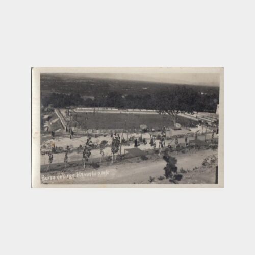 1940 Bursa Çekirge Havuzlu Park Görünüş Kartpostal