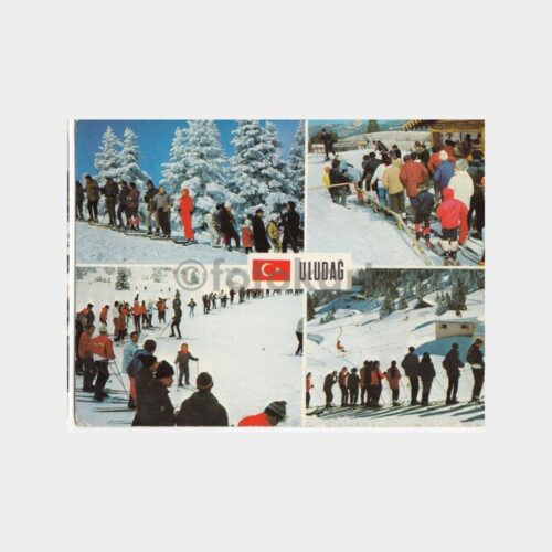1975 Bursa Uludağ Kayakçılar Görünüşü Kartpostal