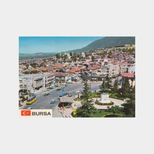 1975 Bursa Ata Heykeli Meydanı Görünüş Kartpostal