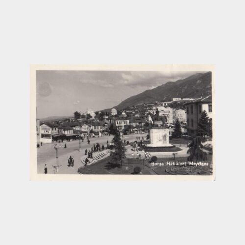 1954 Bursa Hükümet Meydanı Konulu Kartpostal