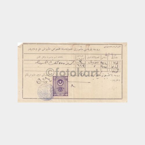1927 Bursa Vergi Makbuzu