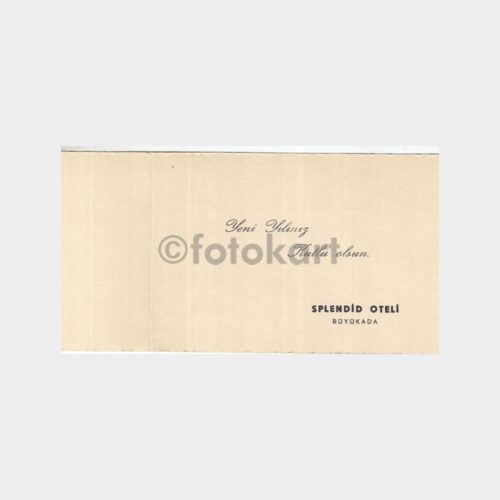 1940 Büyükada Splendid Oteli Tebrik Kartı - Görsel 2