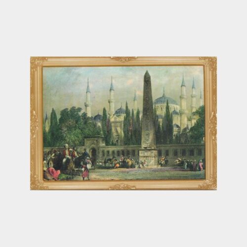 Gravür Baskı Eski İstanbul At Meydanı Tebrik Kartı