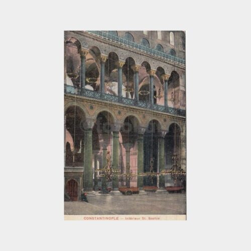 1923 İstanbul Cami İçi Görünüş 2 Adet Kartpostal - Görsel 2