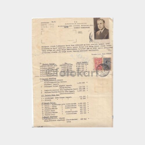 1957 Karayolları Denetim İşleri Yazısı