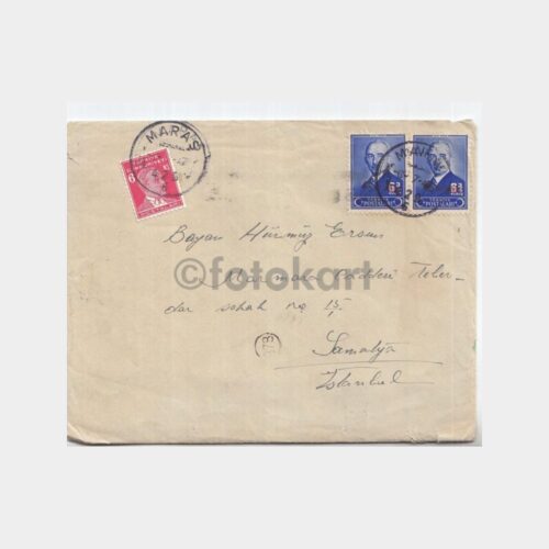 1947 Maraş - Samatya Damgalı Zarf
