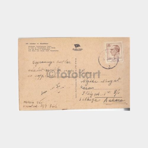 1968 Moda İskelesi Konulu Damgalı Kartpostal - Görsel 2
