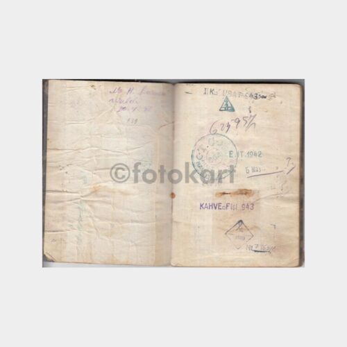 1943 Nüfus Hüviyet Cüzdanı (Kahve Fişi Damgalı)