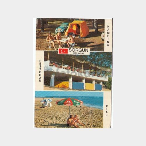 1975 Sorgun Manavgat Plaj Kamping Görünüş Kartpostal