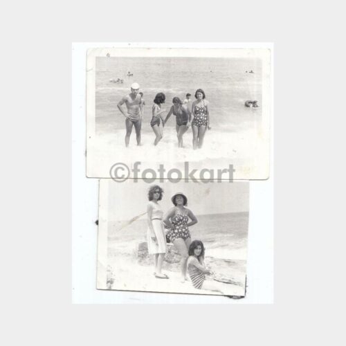 1960 Plaj Kültürü Konulu 2 Adet Fotoğraf