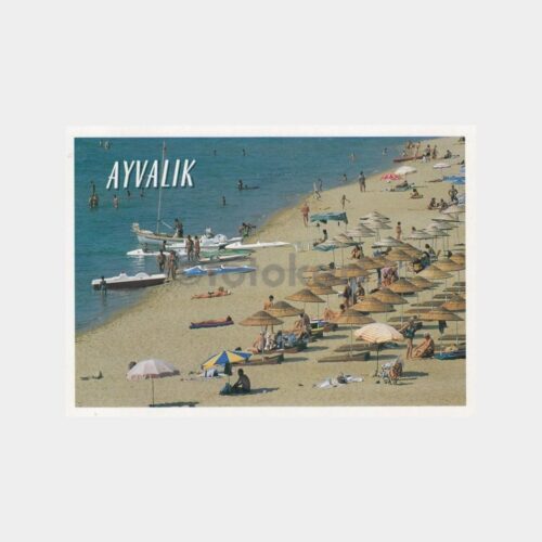 1990 Ayvalık Sarımsaklı Plajı Görünüş Kartpostal