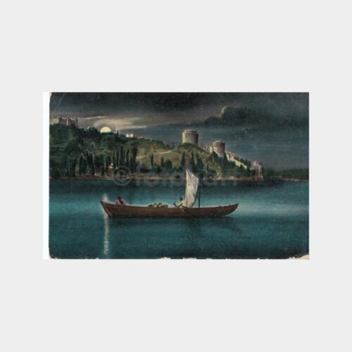 1917 Rumelihisarı Gece Görünüş - Damgalı Kartpostal
