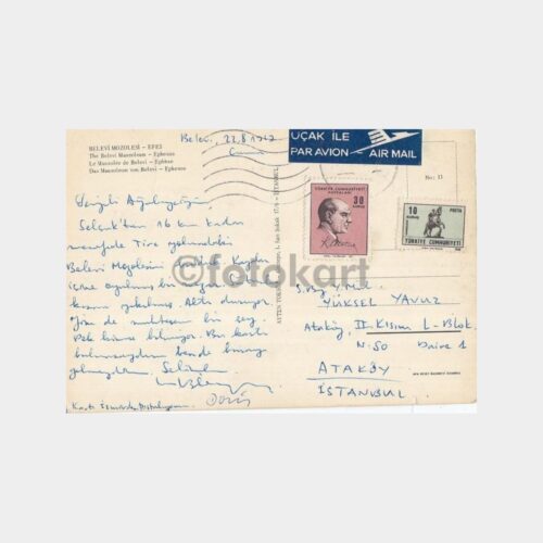 1969 Selçuk Efes Belevi Mozolesi Kartpostal - Görsel 2