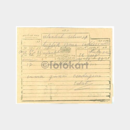 1929 Üsküdar Selimiye Beylikçeşme Telgraf