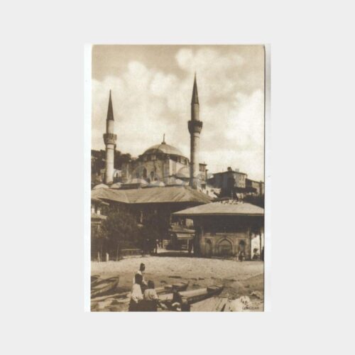 Eski Üsküdar Cami ve Çeşme Baskı Karton Resim