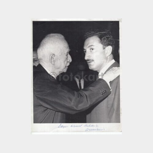 1965 Bülent Ecevit İmzalı İnönü ile Birlikte Belgesel Fotoğraf