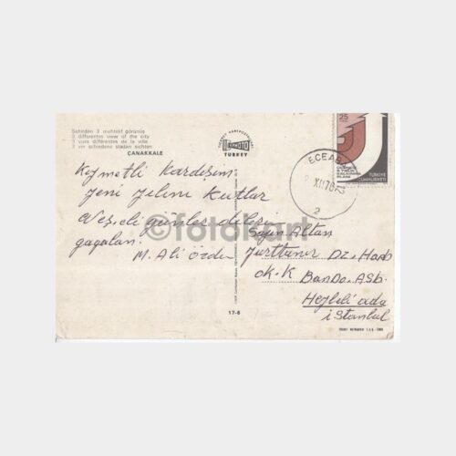 1976 Çanakkale 3 Görünüş -Eceabat Damgalı- Kartpostal - Görsel 2