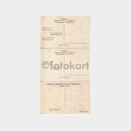 Ç.E.K. Himaye-i Etfal Cemiyeti Konulu 3 Adet Kartpostal - Görsel 2