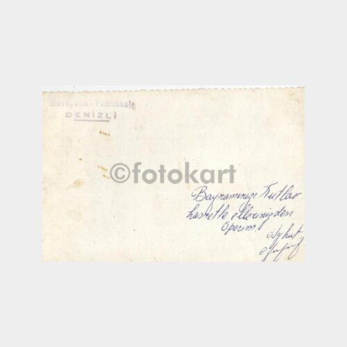1940 Denizli Pamukkale Görünüş Fotokart - Görsel 2