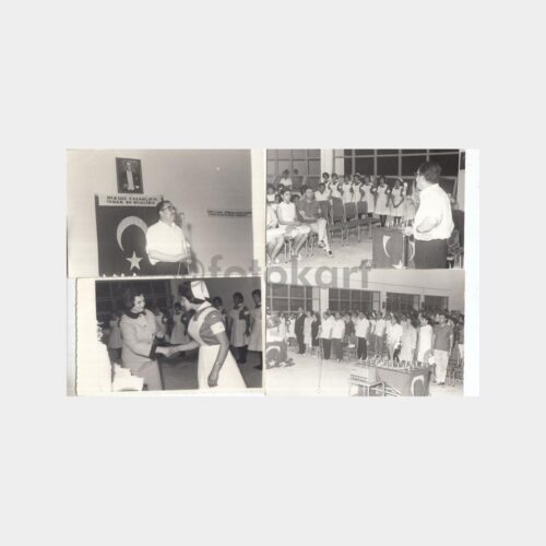1966 Adana Hemşire Kep Töreni 4 Adet Fotoğraf