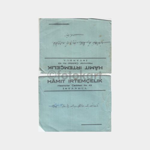 1940 Kağıtçı İrtemçelik -Hasırcılar Cad Eminönü- Zarfı (2 Adet)